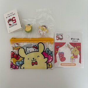 Sanrio Pompompurin Gachapon, Coin Purse, and Charm